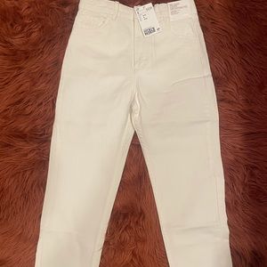 H & M White Jeans relaxed with adjustable waist
